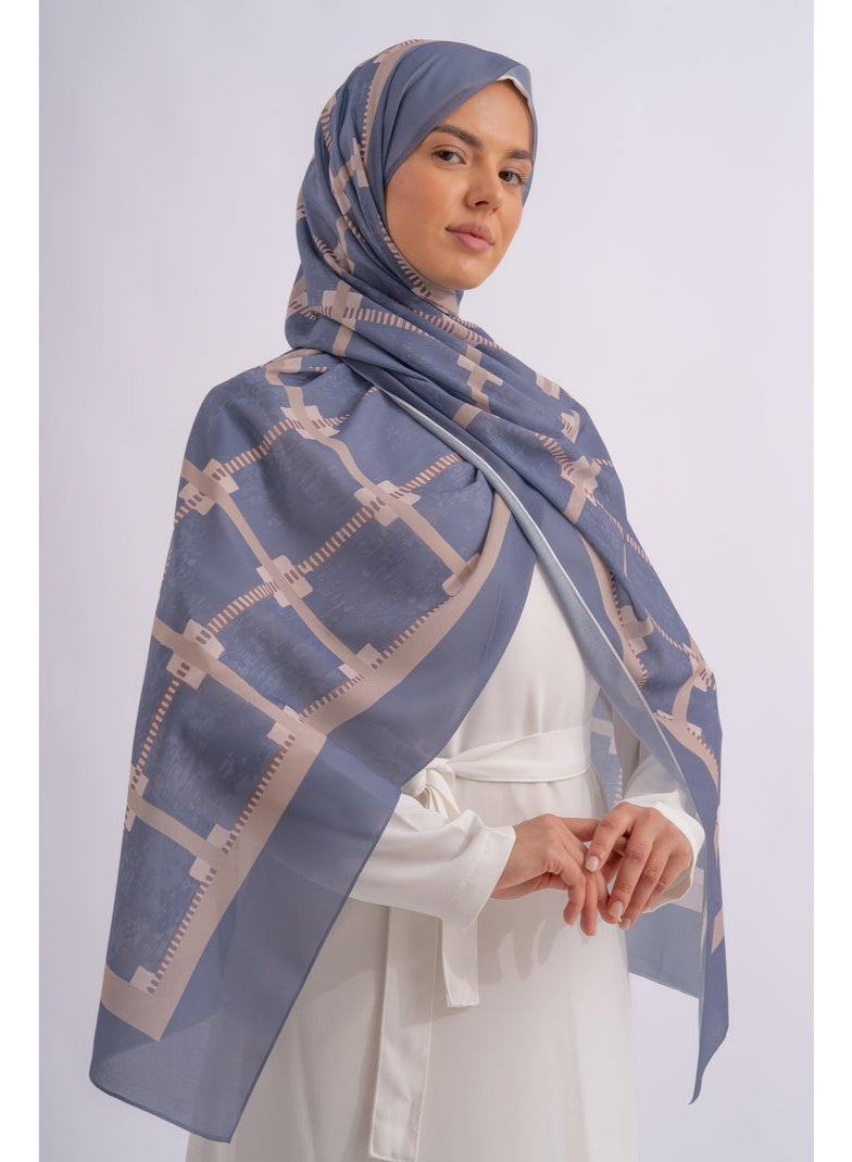 Alamki Women Hijab Stone matrx Printed Chiffon - Image 3